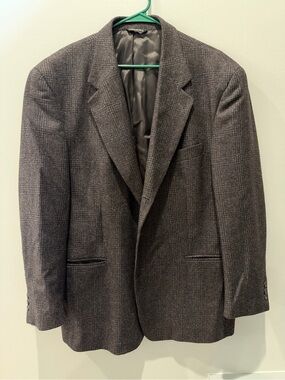 Fierte srl Italian wool Today’s Man Classic Men's Gray Textured Blazer 48 long